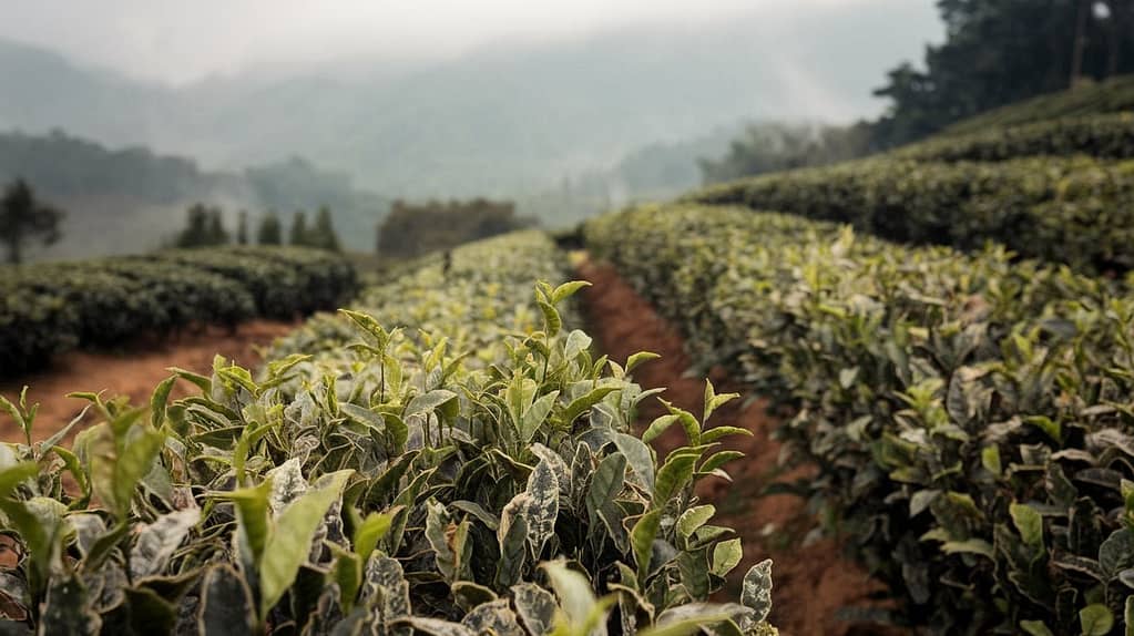 Nilgiri tea cultivation in the tea garden