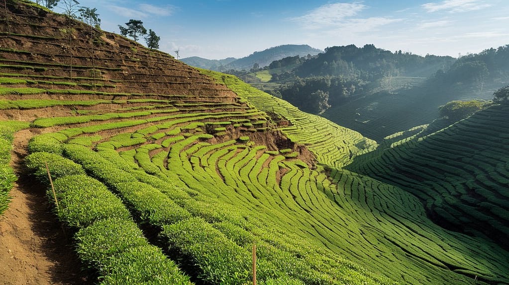 Assam tea cultivation in Northeastern hills